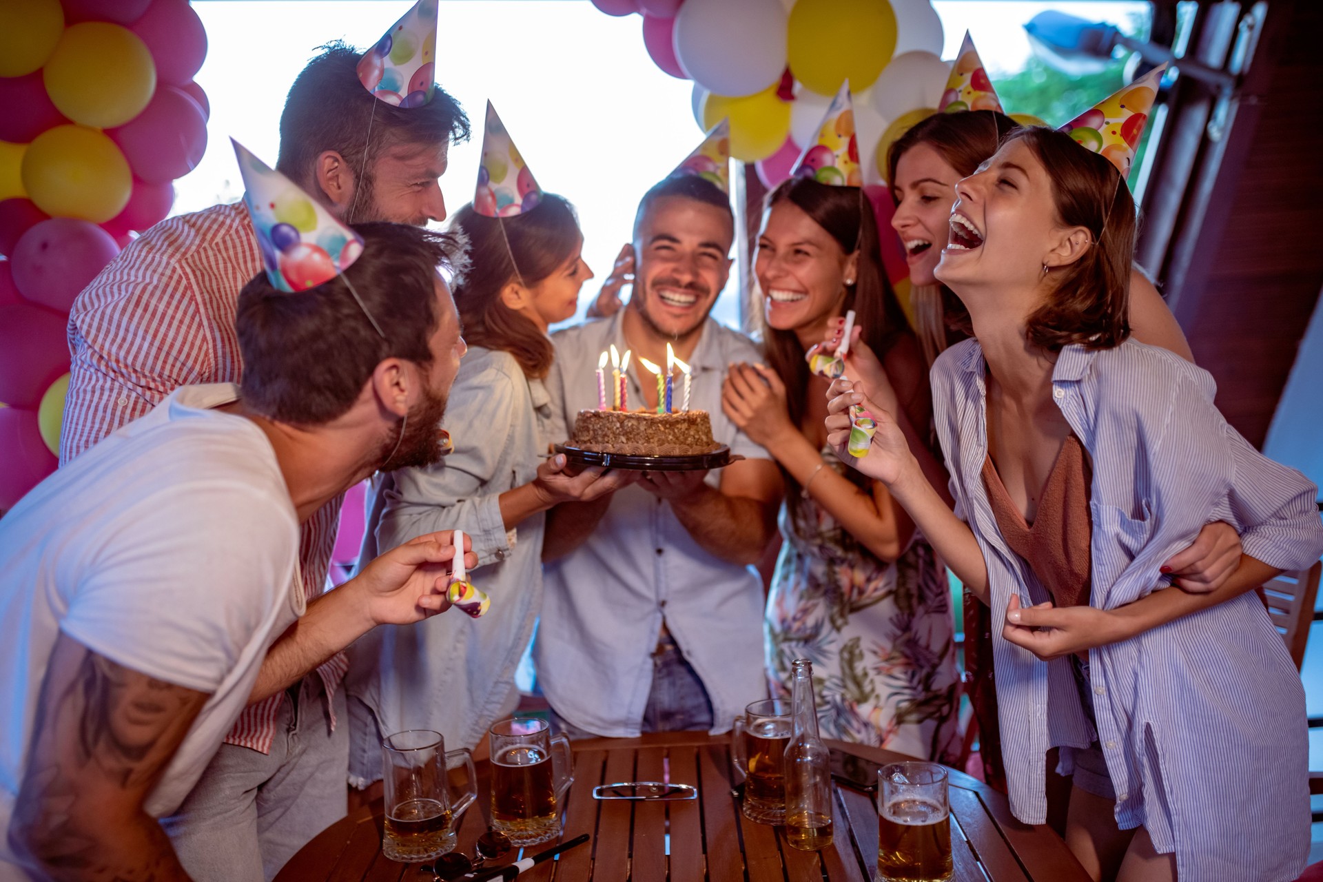 Friends have birthday party